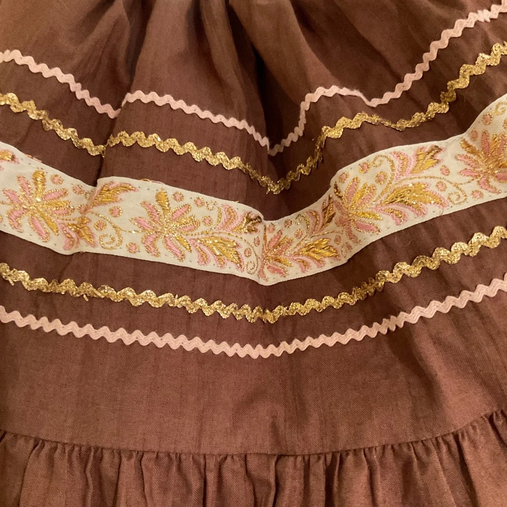 Vintage Peggy Lee brown and pink collared dress - Picture 6 of 11
